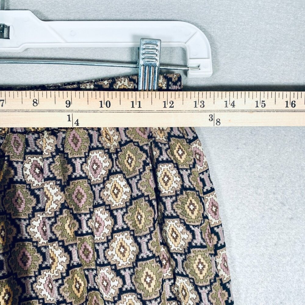 Vintage y2k Cottagecore Pants Womens L Diamond Print Wide Leg Cowgirl Western - Picture 4 of 12